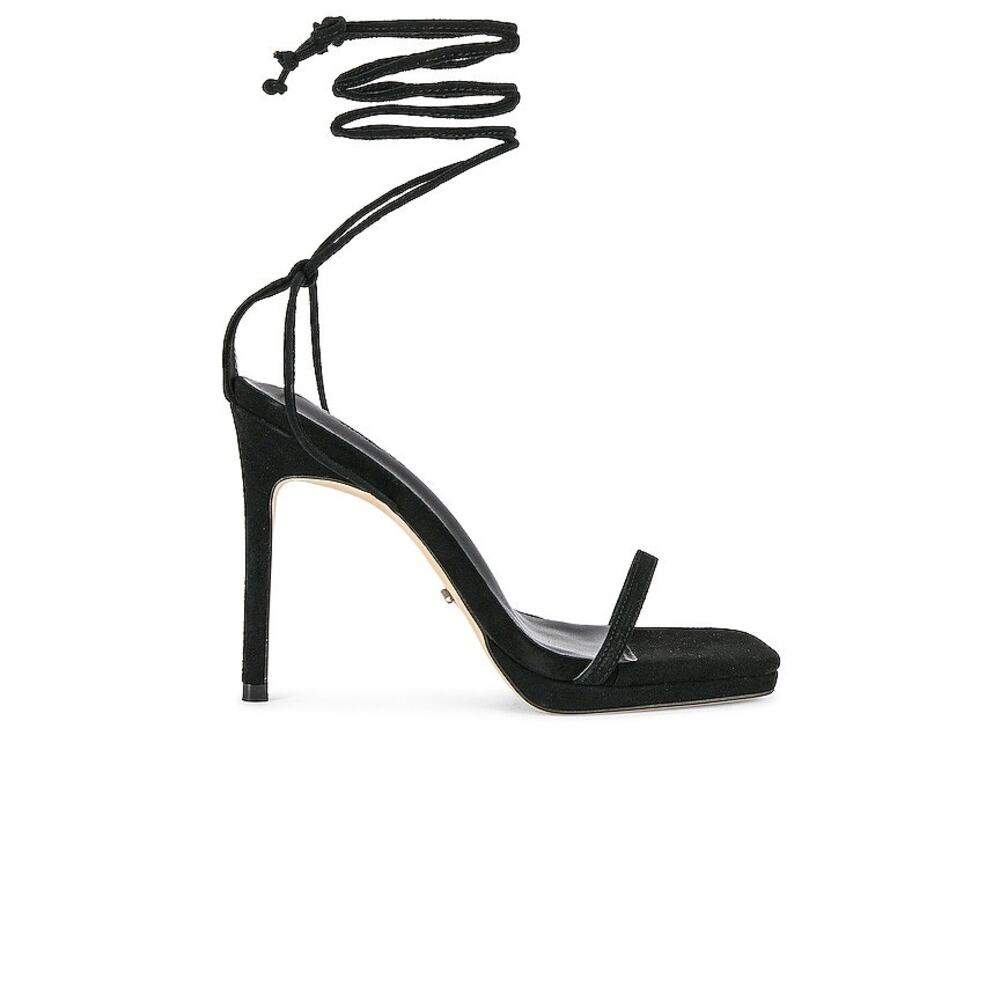 Tony Bianco Fleur Sandals Ankle Wrap Tie Closure Black Women's Size 6.5 NWT